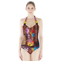 Cute Little Harlequin Halter Swimsuit by FantasyWorld7