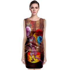 Cute Little Harlequin Sleeveless Velvet Midi Dress by FantasyWorld7