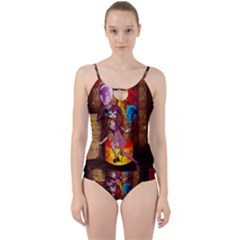 Cute Little Harlequin Cut Out Top Tankini Set by FantasyWorld7