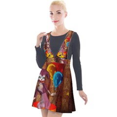 Cute Little Harlequin Plunge Pinafore Velour Dress by FantasyWorld7