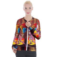 Cute Little Harlequin Casual Zip Up Jacket by FantasyWorld7