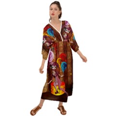 Cute Little Harlequin Grecian Style  Maxi Dress