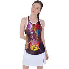 Cute Little Harlequin Racer Back Mesh Tank Top