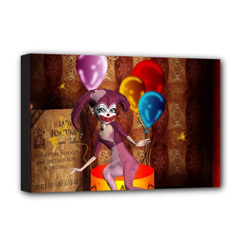 Cute Little Harlequin Deluxe Canvas 18  X 12  (stretched) by FantasyWorld7