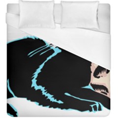 Black Cat & Halloween Skull Duvet Cover (king Size) by gothicandhalloweenstore