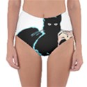 Black Cat & Halloween Skull Reversible High-Waist Bikini Bottoms View3