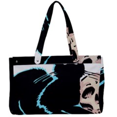 Black Cat & Halloween Skull Canvas Work Bag by gothicandhalloweenstore