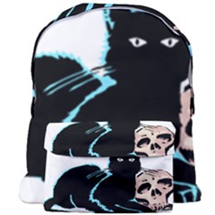 Black Cat & Halloween Skull Giant Full Print Backpack by gothicandhalloweenstore