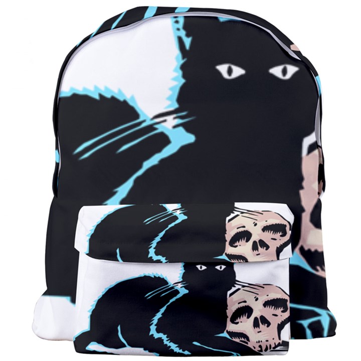 Black Cat & Halloween Skull Giant Full Print Backpack