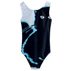 Black Cat & Halloween Skull Kids  Cut-out Back One Piece Swimsuit