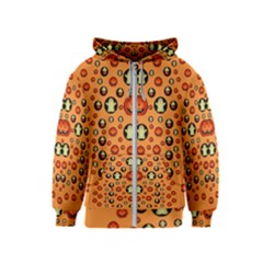 Happy Pumkins And Ghosts And  They Love The Season Kids  Zipper Hoodie by pepitasart