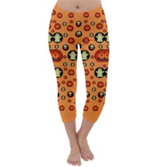 Happy Pumkins And Ghosts And  They Love The Season Capri Winter Leggings  by pepitasart