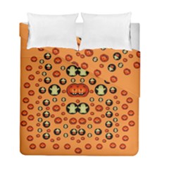 Happy Pumkins And Ghosts And  They Love The Season Duvet Cover Double Side (full/ Double Size)