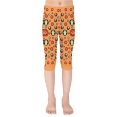 Happy Pumkins And Ghosts And  They Love The Season Kids  Capri Leggings  by pepitasart