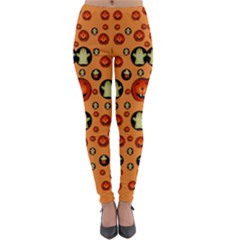 Happy Pumkins And Ghosts And  They Love The Season Lightweight Velour Leggings by pepitasart