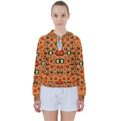 Happy Pumkins And Ghosts And  They Love The Season Women s Tie Up Sweat by pepitasart