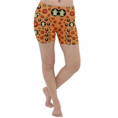 Happy Pumkins And Ghosts And  They Love The Season Lightweight Velour Yoga Shorts by pepitasart