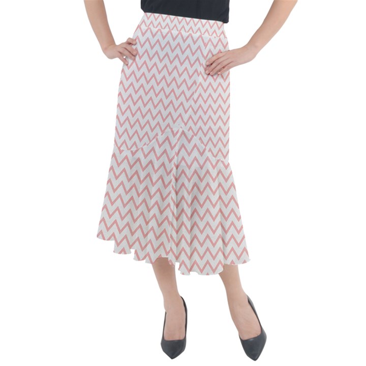 Chevrons Roses Midi Mermaid Skirt