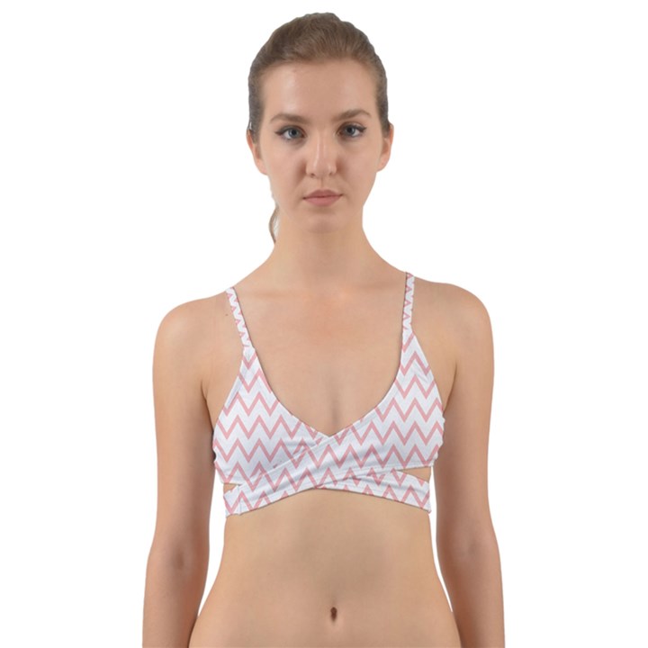 Chevrons Roses Wrap Around Bikini Top