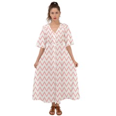 Chevrons Roses Kimono Sleeve Boho Dress