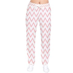 Chevrons Roses Women Velvet Drawstring Pants