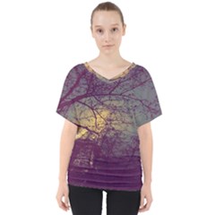 Tour Eiffel Paris Photo V-neck Dolman Drape Top by kcreatif