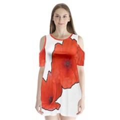 Coquelicots Fleurs Shoulder Cutout Velvet One Piece by kcreatif