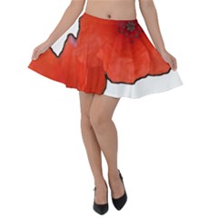 Coquelicots Fleurs Velvet Skater Skirt by kcreatif