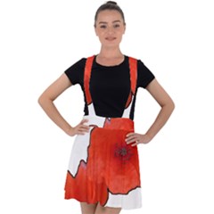 Coquelicots Fleurs Velvet Suspender Skater Skirt by kcreatif