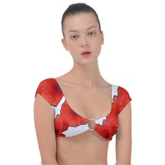 Coquelicots Fleurs Cap Sleeve Ring Bikini Top