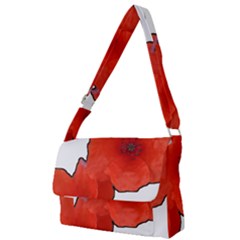 Coquelicots Fleurs Full Print Messenger Bag (l)