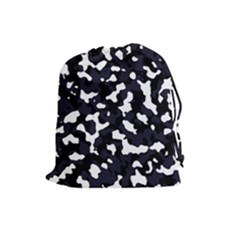 Camouflage Bleu Drawstring Pouch (large) by kcreatif