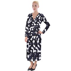 Camouflage Bleu Velvet Maxi Wrap Dress by kcreatif