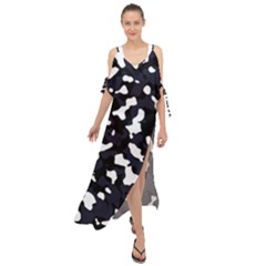 Camouflage Bleu Maxi Chiffon Cover Up Dress by kcreatif