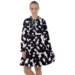 Camouflage Bleu All Frills Chiffon Dress