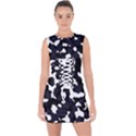 Camouflage bleu Lace Up Front Bodycon Dress View1