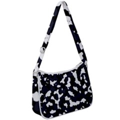 Camouflage Bleu Zip Up Shoulder Bag