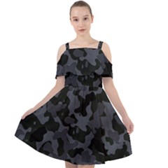 Camouflage Violet Cut Out Shoulders Chiffon Dress by kcreatif