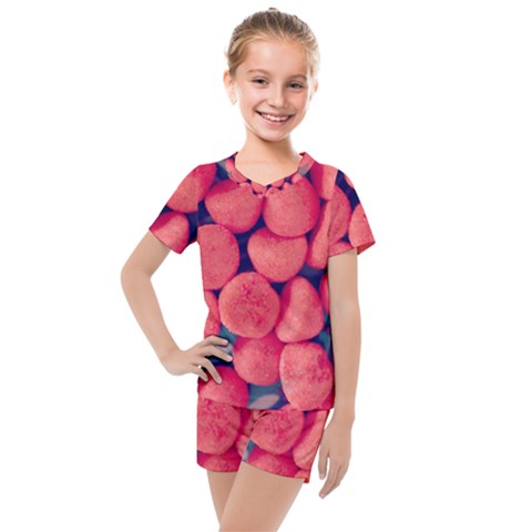 Fraise Bonbons Kids  Mesh Tee And Shorts Set by kcreatif