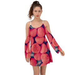 Fraise Bonbons Kimono Sleeves Boho Dress