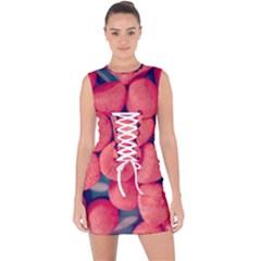 Fraise Bonbons Lace Up Front Bodycon Dress