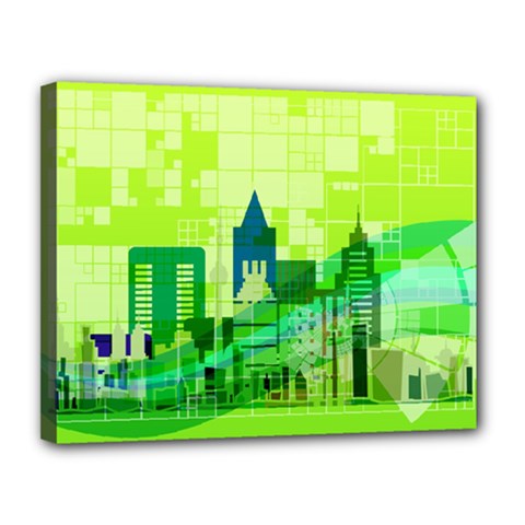 Architecture Skyline Canvas 14  X 11  (stretched) by Wegoenart