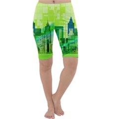 Architecture Skyline Cropped Leggings  by Wegoenart