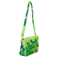 Architecture Skyline Shoulder Bag With Back Zipper by Wegoenart