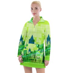 Architecture Skyline Women s Long Sleeve Casual Dress by Wegoenart