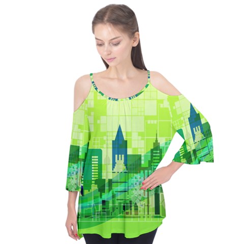 Architecture Skyline Flutter Tees by Wegoenart