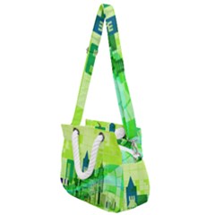 Architecture Skyline Rope Handles Shoulder Strap Bag by Wegoenart