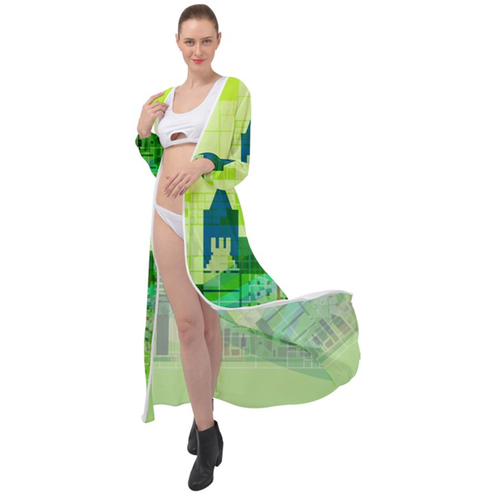 Architecture Skyline Maxi Chiffon Beach Wrap