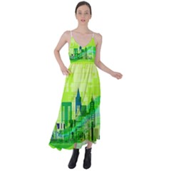 Architecture Skyline Tie Back Maxi Dress by Wegoenart