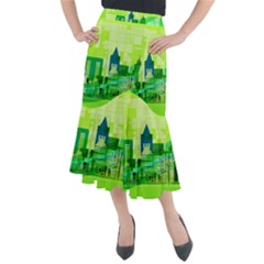 Architecture Skyline Midi Mermaid Skirt by Wegoenart